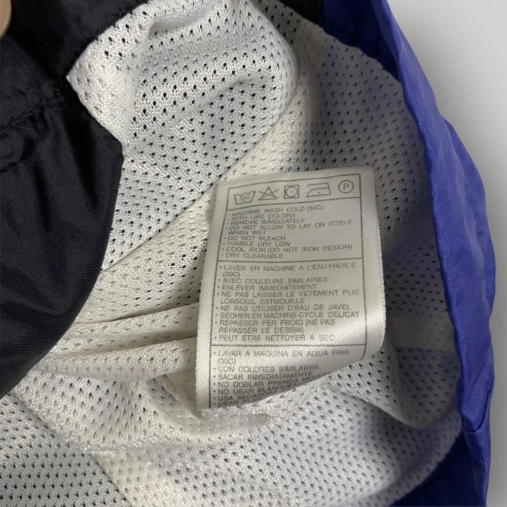 Nike Jacket womens Large Black Blue Full‎ Zip Windbreaker Mesh Lined Pockets 90s